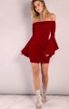 İspanyol Kollu Straplez Mini Elbise