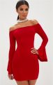 Kırmızı İspanyol Kollu Mini Elbise
