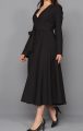 Siyah İspanyol Kol Midi Abiye Elbise