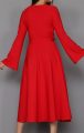 Kırmızı İspanyol Kol Midi Abiye Elbise