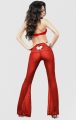 Seksi Giyim Transparan Pantolonlu Takım Kırmızı