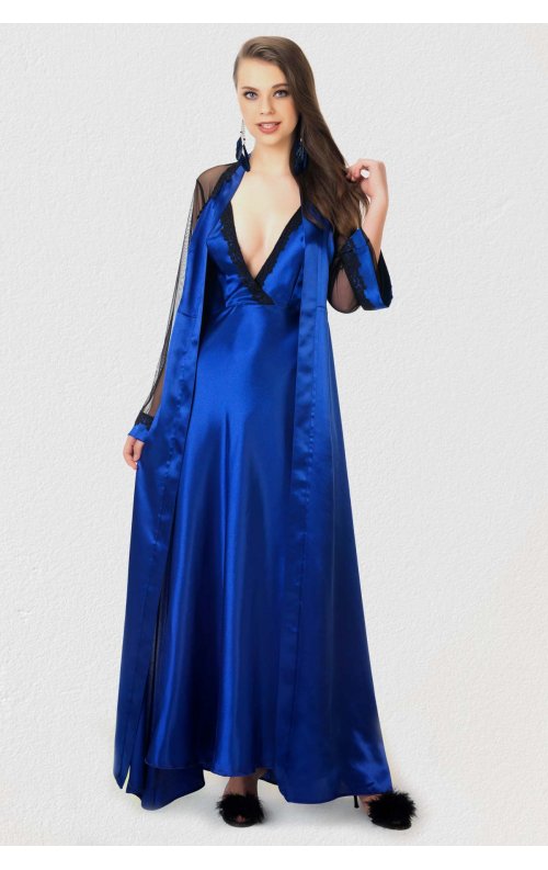 Mavi Fantazi Sabahlık ve Gecelik Takım