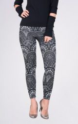 Basic Gri Desenli Kadın Tayt