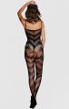 Siyah Dalga Desenli Kadın Vücut Çorabı