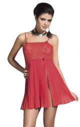 Gecelik Seksi Giyim Kırmızı Transparan Dantelli