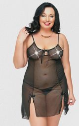 Büyük Beden Gecelik Siyah Transparan