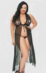 Fantazi Büyük Beden Gecelik Siyah Seksi Giyim