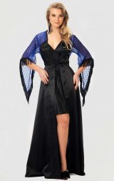 Saten Dantelli Gecelik ve Sabahlık Siyah