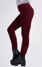 Kadın Kadife Tayt Bordo