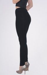Kadın Siyah Tayt Basic Cotton Likra