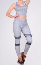 Kadın Büstiyer Tayt Gri Takım