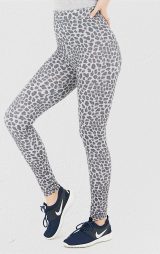 Gri Leopar Dokuma Tayt