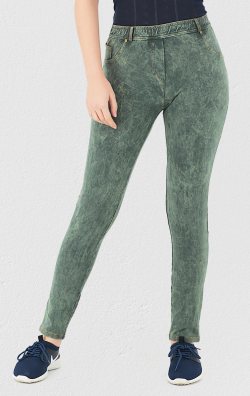 Yeşil Pantolon Görünümlü Kadın Tayt