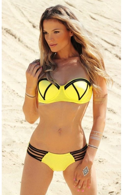 Sarı Şık Tasarımlı Bikini