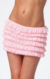 Pembe Fırfırlı Mini Etek