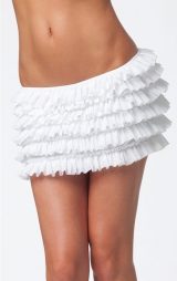 Beyaz Fırfırlı Mini Etek