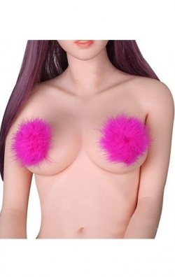 Tüylü Pembe Göğüs Ucu Kapatıcı