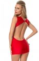 Kırmızı Sırt Dekolteli Süper Mini Elbise