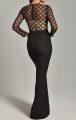 Siyah Şerit Payet Tasarım Balık Abiye Elbise