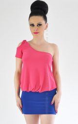 Tek Omuz Asimetrik Mini Elbise