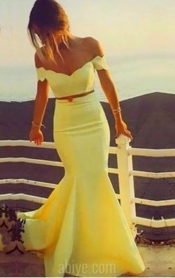 Yellow iki parça abiye