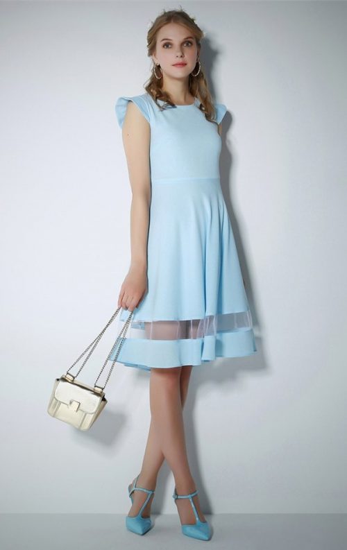 Bebek Mavisi Kloş Abiye