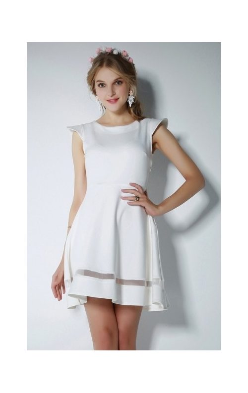 Beyaz Kloş Elbise