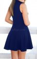 Saks Mavi Göğsü dekolteli tarz mini elbise