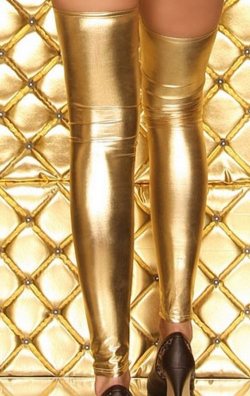 Parlak Gold Lame Çorap