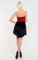 Kırmızı Siyah Kadife Mini Elbise