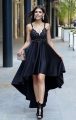 Özel tasarım siyah asimetrik abiye elbise